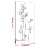 Décoration murale jardin 105x55 cm acier corten design bambou – Image 6