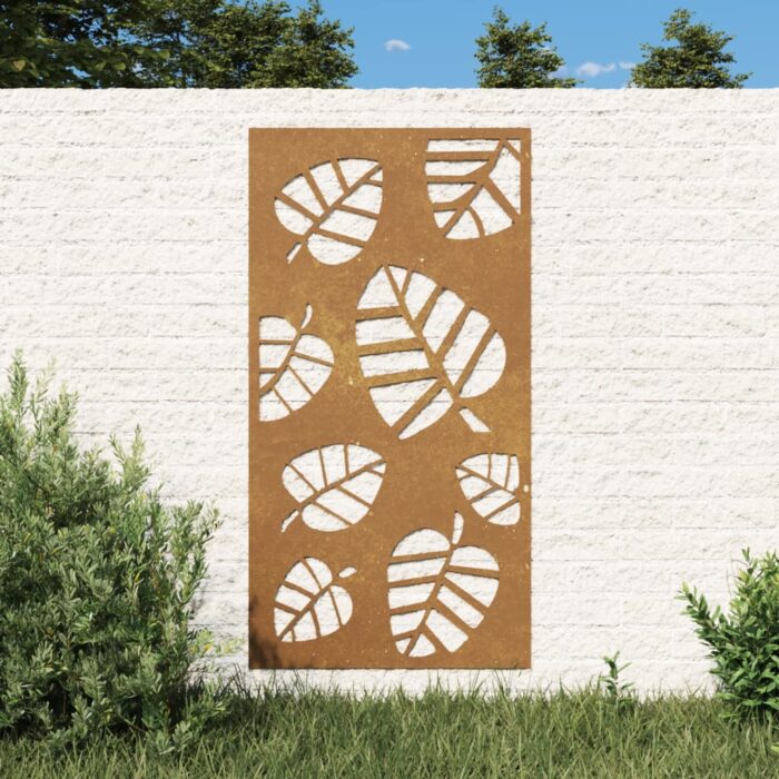 VXL8720845719180_m_en_hd_1.jpg Décoration murale jardin 105x55 cm acier corten design feuille – Image 1
