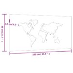 Décoration murale jardin 105x55 cm design de carte du monde – Image 6
