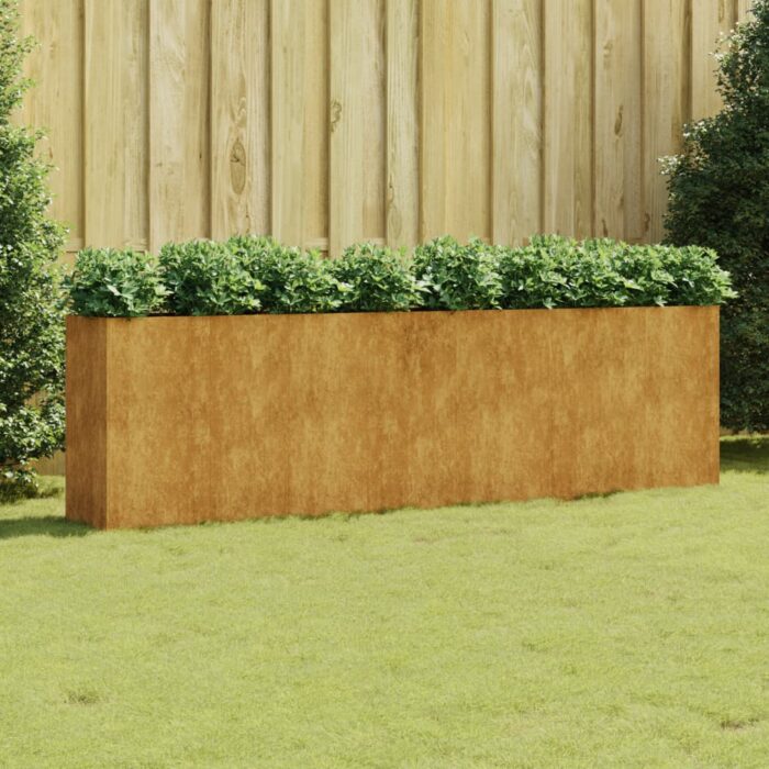Lit surélevé de jardin 280x40x80 cm acier corten – Image 1