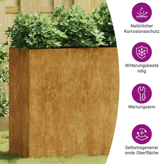 Lit surélevé de jardin 360x40x80 cm acier corten – Image 6