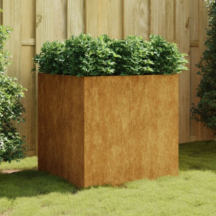 Jardinière 80x80x80 cm acier corten – Image 1