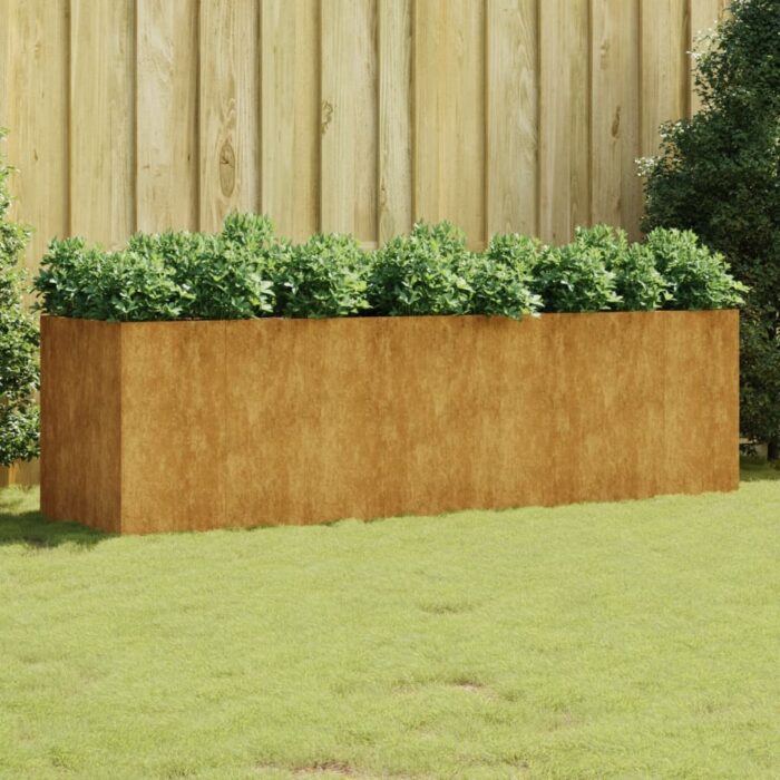 Lit surélevé de jardin 280x80x80 cm acier corten – Image 1