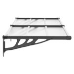 Auvent de porte Noir et transparent 152,5x90 cm Polycarbonate – Image 2