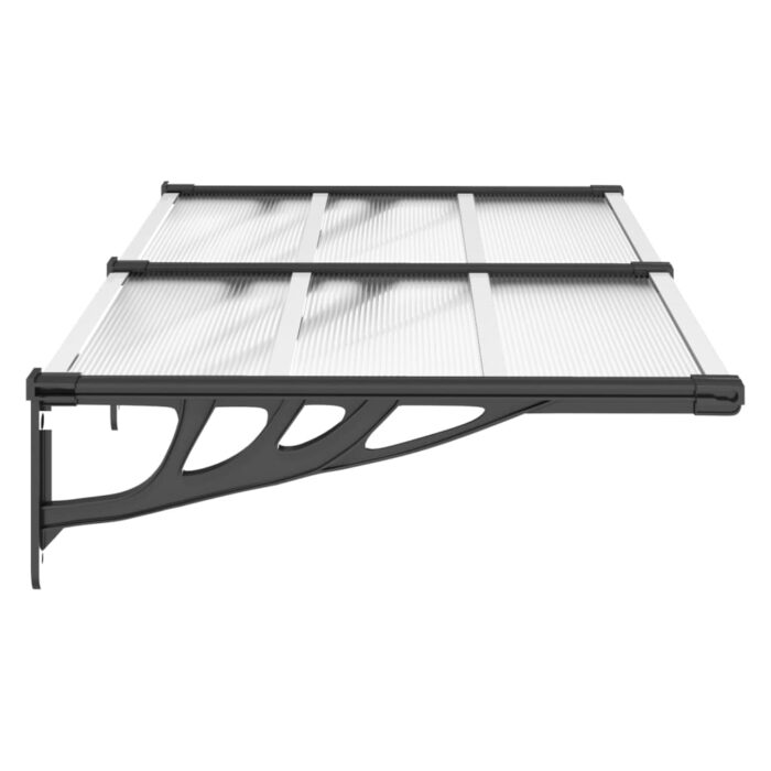 Auvent de porte Noir et transparent 152,5x90 cm Polycarbonate – Image 2