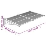 Auvent de porte Noir et transparent 152,5x90 cm Polycarbonate – Image 4