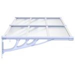 Auvent de porte Gris et transparent 152,5x90 cm Polycarbonate – Image 2