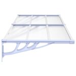 Auvent de porte Gris et transparent 199x90 cm Polycarbonate – Image 2