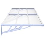 Auvent de porte Gris et transparent 239x90 cm Polycarbonate – Image 2