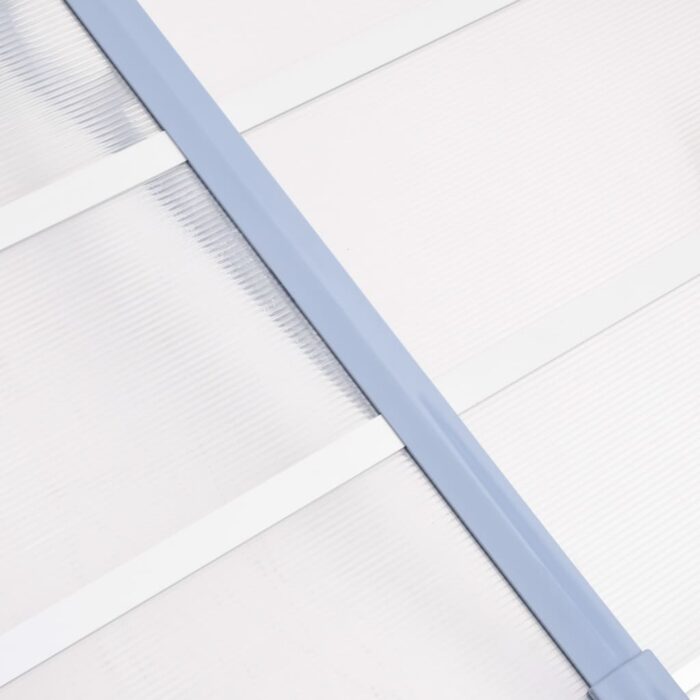 Auvent de porte Gris et transparent 358,5x90 cm Polycarbonate – Image 3