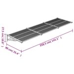 Auvent de porte Gris et transparent 358,5x90 cm Polycarbonate – Image 4