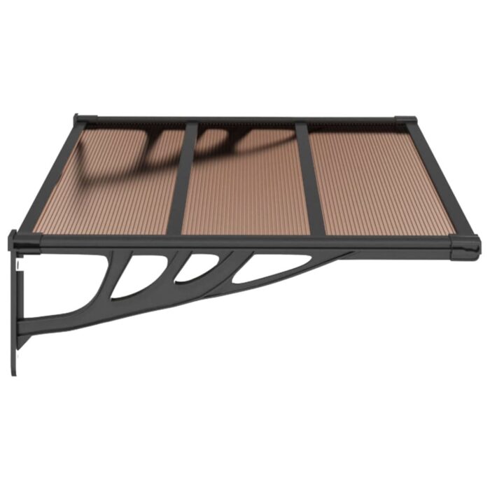 Auvent de porte Noir 122x90 cm Polycarbonate – Image 2