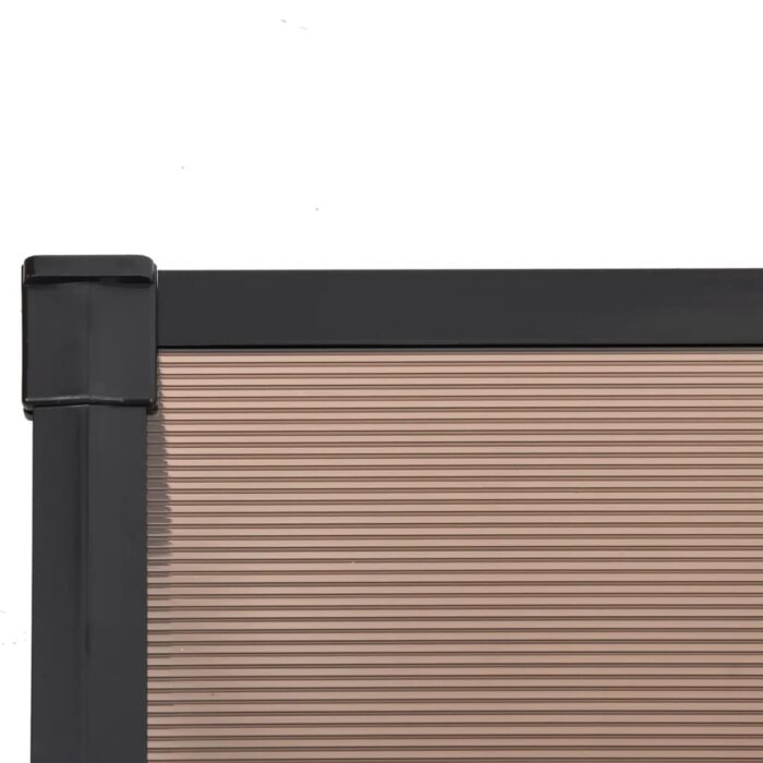 Auvent de porte Noir 122x90 cm Polycarbonate – Image 3