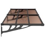 Auvent de porte Noir 199x90 cm Polycarbonate – Image 2