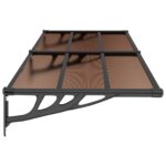Auvent de porte Noir 239x90 cm Polycarbonate – Image 2