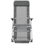 Chaises de camping pliantes et repose-pied lot de 2 textilène – Image 2