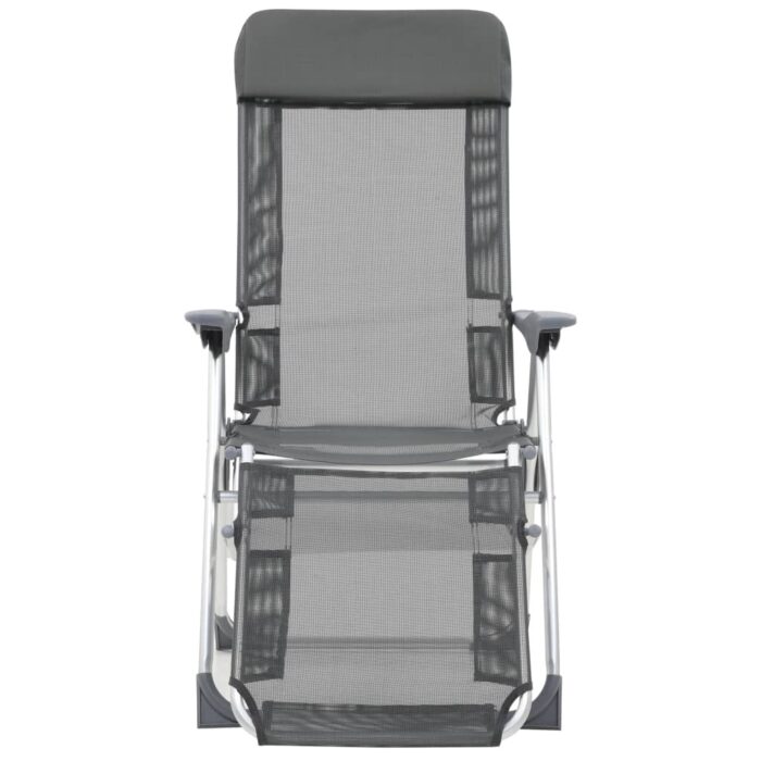 Chaises de camping pliantes et repose-pied lot de 2 textilène – Image 2