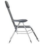 Chaises de camping pliantes et repose-pied lot de 2 textilène – Image 4