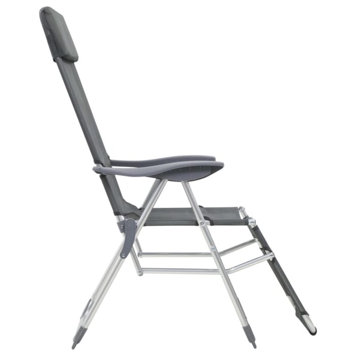 Chaises de camping pliantes et repose-pied lot de 2 textilène – Image 4
