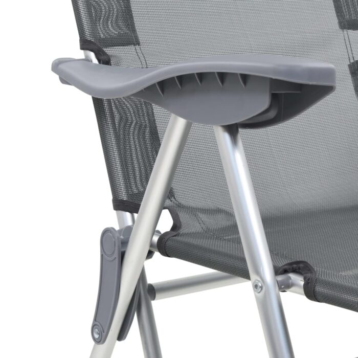 Chaises de camping pliantes et repose-pied lot de 2 textilène – Image 7