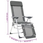 Chaises de camping pliantes et repose-pied lot de 2 textilène – Image 8
