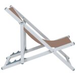 Chaises de plage pliantes lot de 2 marron aluminium textilène – Image 3
