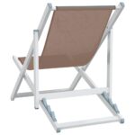 Chaises de plage pliantes lot de 2 marron aluminium textilène – Image 4