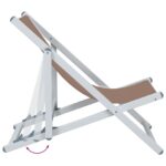 Chaises de plage pliantes lot de 2 marron aluminium textilène – Image 5