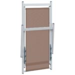 Chaises de plage pliantes lot de 2 marron aluminium textilène – Image 6