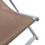 Chaises de plage pliantes lot de 2 marron aluminium textilène – Image 7