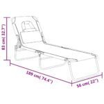 Chaise longue pliante bleu tissu oxford acier enduit de poudre – Image 9