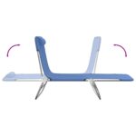 Chaises longues pliables lot de 2 bleu textilène et acier – Image 5