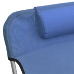 Chaises longues pliables lot de 2 bleu textilène et acier – Image 7