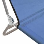 Chaises longues pliables lot de 2 bleu textilène et acier – Image 8