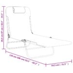 Chaises longues pliables lot de 2 noir textilène et acier – Image 10