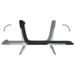 Chaises longues pliables lot de 2 noir textilène et acier – Image 5