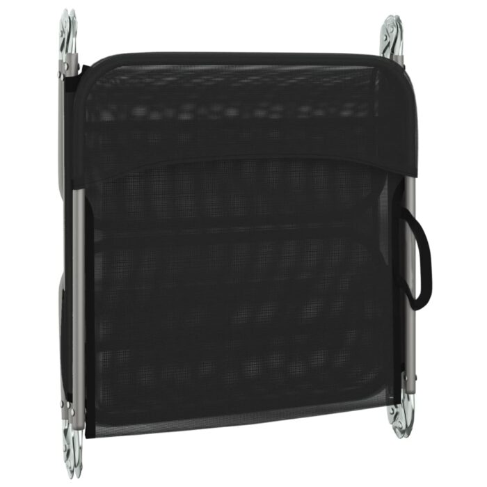 Chaises longues pliables lot de 2 noir textilène et acier – Image 6