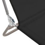 Chaises longues pliables lot de 2 noir textilène et acier – Image 8