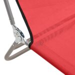Chaises longues pliables lot de 2 rouge textilène et acier – Image 8