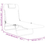 Chaises longues pliables lot de 2 gris textilène et acier – Image 10