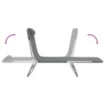 Chaises longues pliables lot de 2 gris textilène et acier – Image 5
