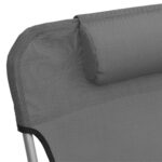 Chaises longues pliables lot de 2 gris textilène et acier – Image 7