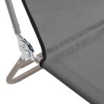 Chaises longues pliables lot de 2 gris textilène et acier – Image 8