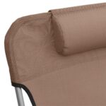 Chaises longues pliables lot de 2 marron textilène et acier – Image 7