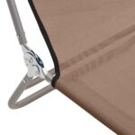 Chaises longues pliables lot de 2 marron textilène et acier – Image 8