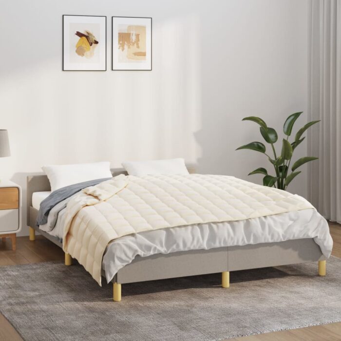 Couverture lestée Crème clair 140x200 cm 10 kg Tissu – Image 1