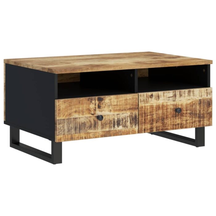 Table basse 80x54x40 cm Bois de manguier solide et d'ingénierie – Image 10