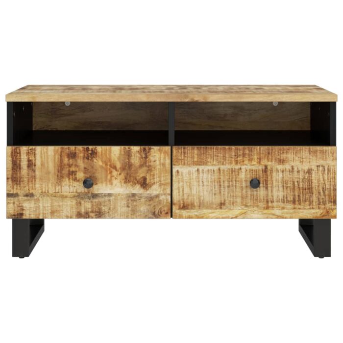 Table basse 80x54x40 cm Bois de manguier solide et d'ingénierie – Image 2