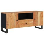 Meuble TV 105x33,5x46 cm bois d'acacia solide et d'ingénierie – Image 11