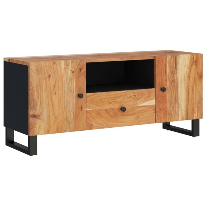 Meuble TV 105x33,5x46 cm bois d'acacia solide et d'ingénierie – Image 11